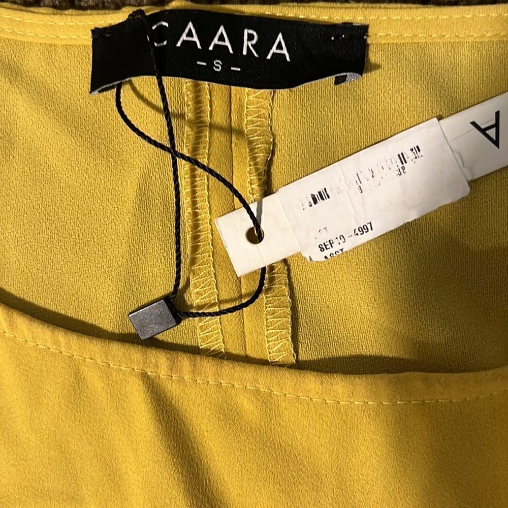 𝅺CAARA Bumblebee Flare Side Tie Flowing Pleated Dress - Picture 8 of 9